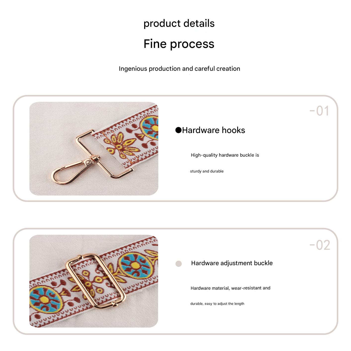 Embroidered Woven Ethnic Style Shoulder Straps