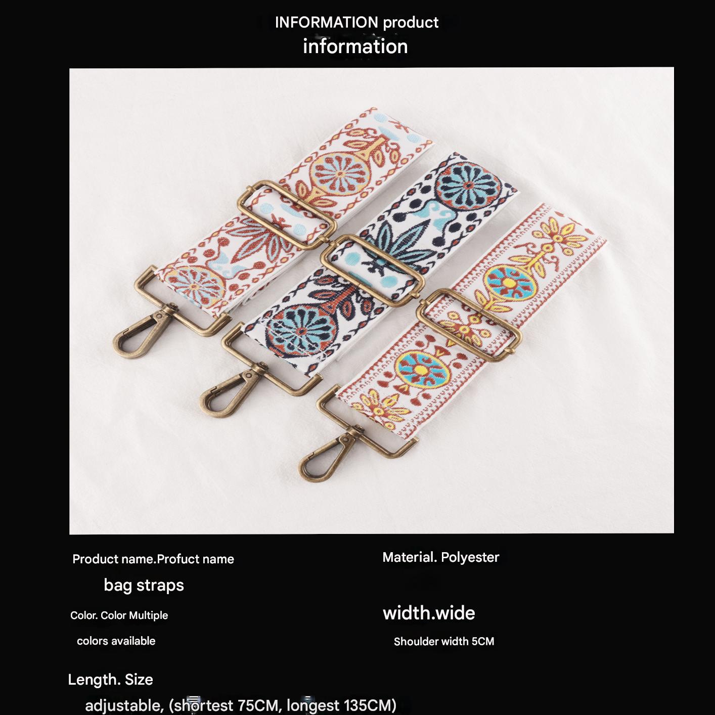 Embroidered Woven Retro Literary Shoulder Strap