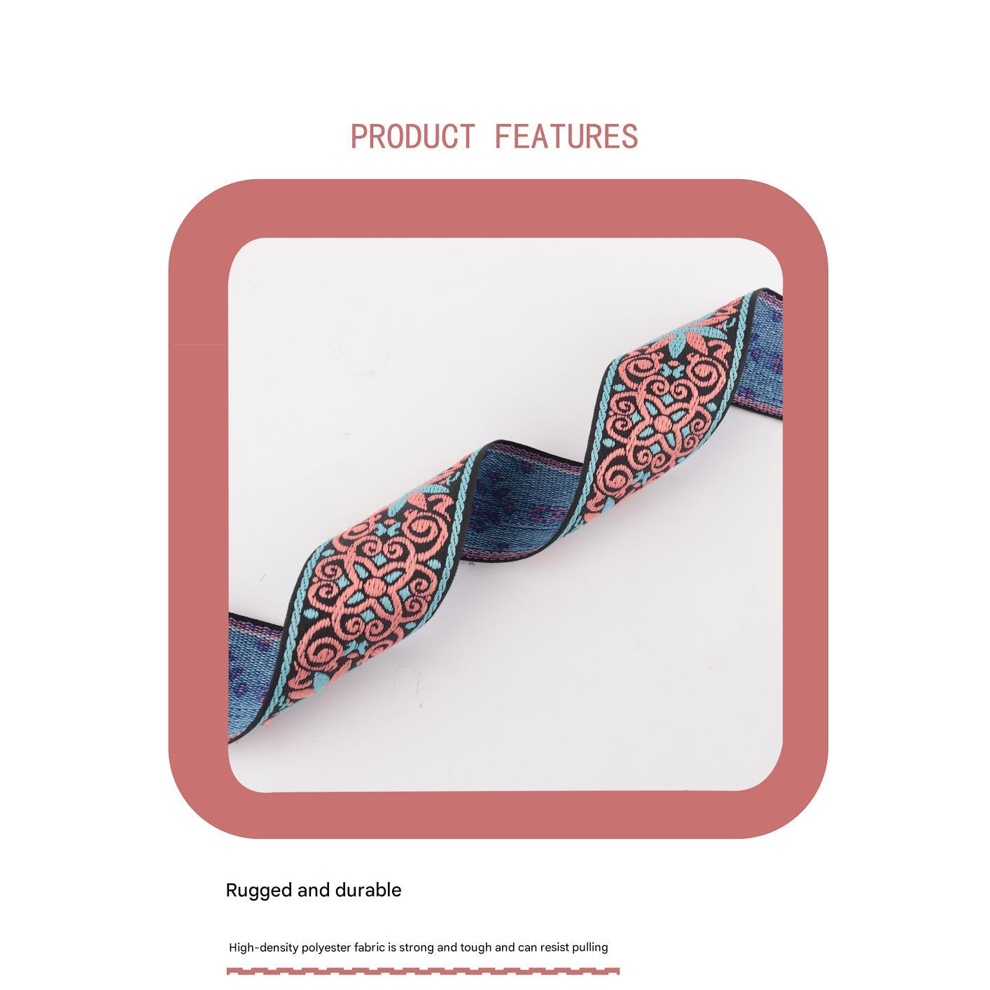 Flower Pattern Jacquard Leather Personalized Camera Strap