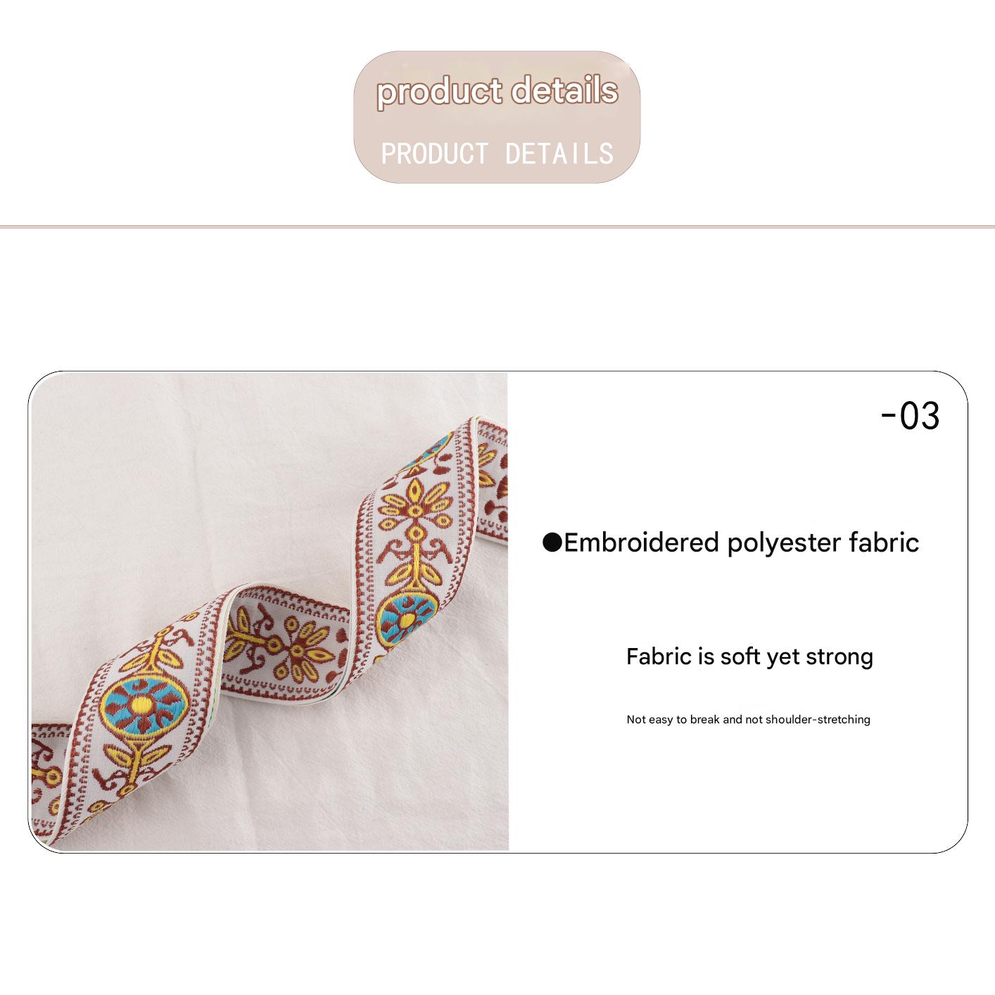 Embroidered Woven Ethnic Style Shoulder Straps