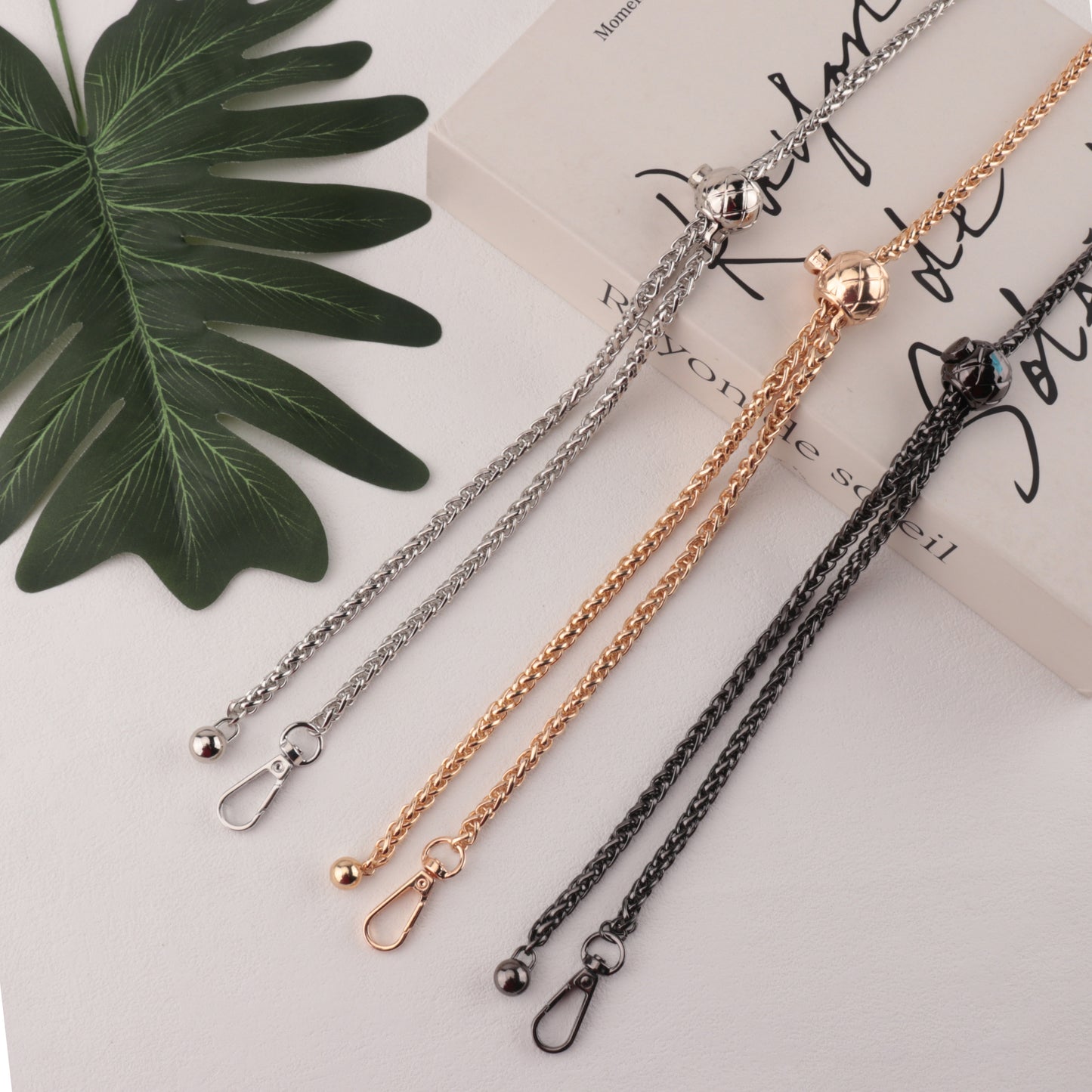 Small golden ball Metal bag Chain