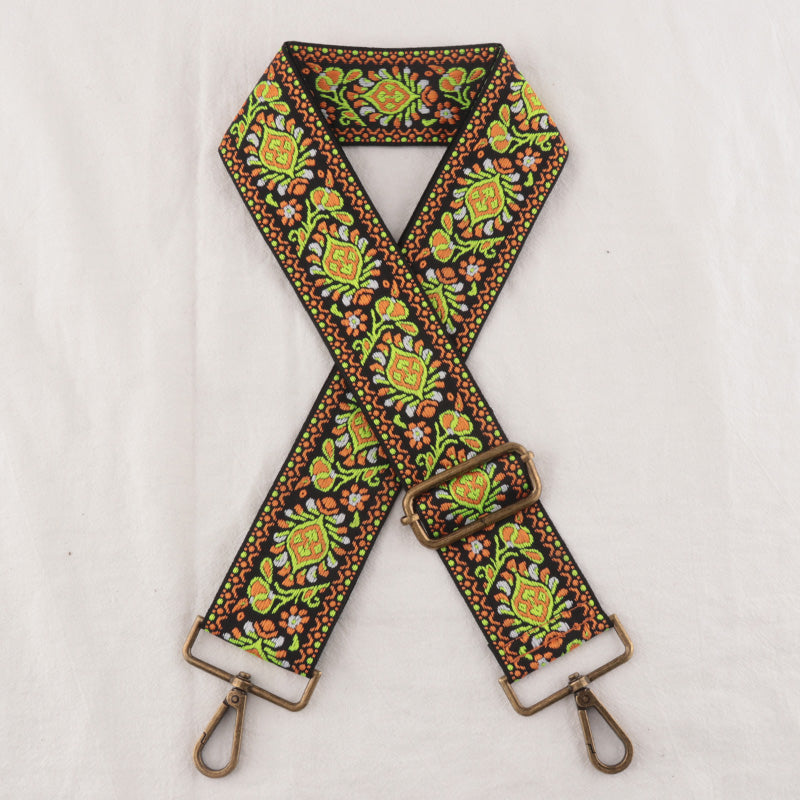 Ethnic Style Embroidery Versatile Colorful Braided Bag Strap
