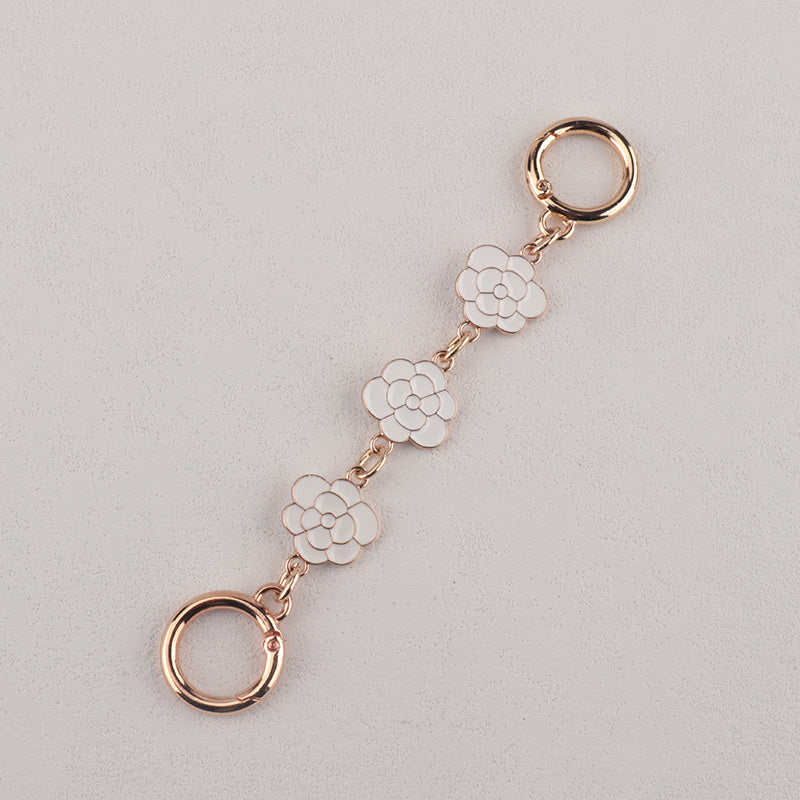 Camellia Moon Four Leaf Clover shape Metal Bag Chain