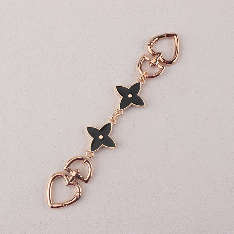 Camellia Moon Four Leaf Clover shape Metal Bag Chain