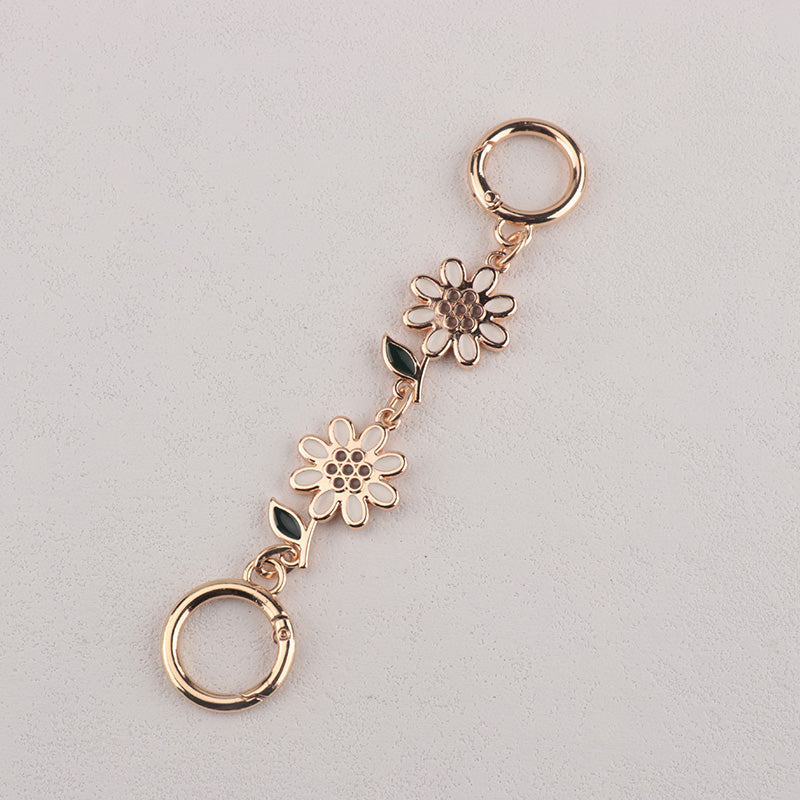 Camellia Moon Four Leaf Clover shape Metal Bag Chain