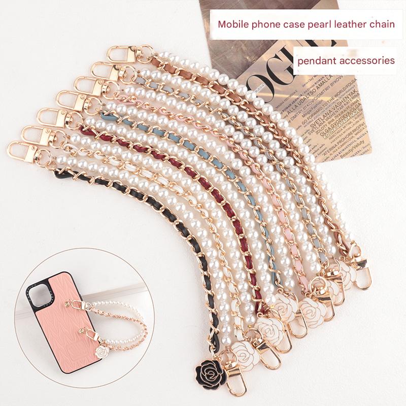Mobile Phone Case Pearl Leather Chain Pendant accessories