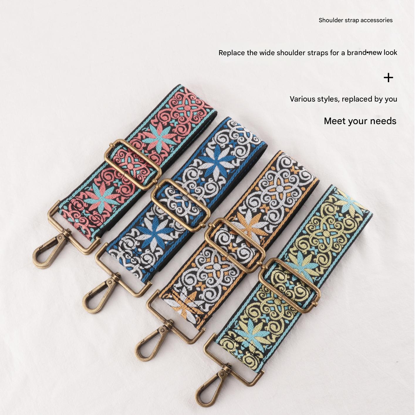 Luxury Fashion Chinese Style Jacquard Bag Strap
