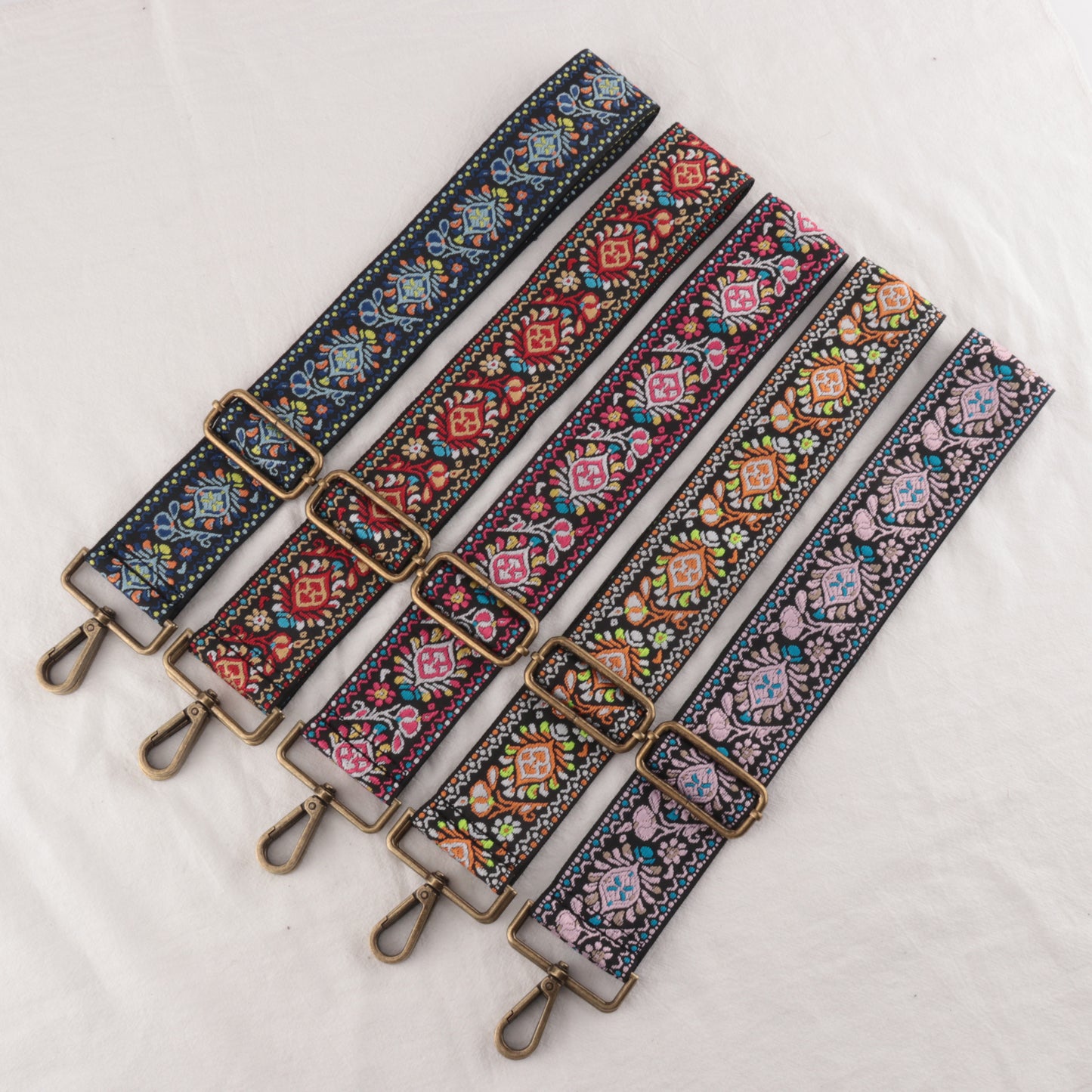 Ethnic Style Embroidery Versatile Colorful Braided Bag Strap