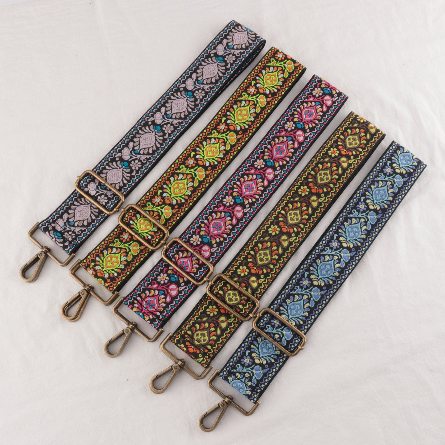 Ethnic Style Embroidery Versatile Colorful Braided Bag Strap
