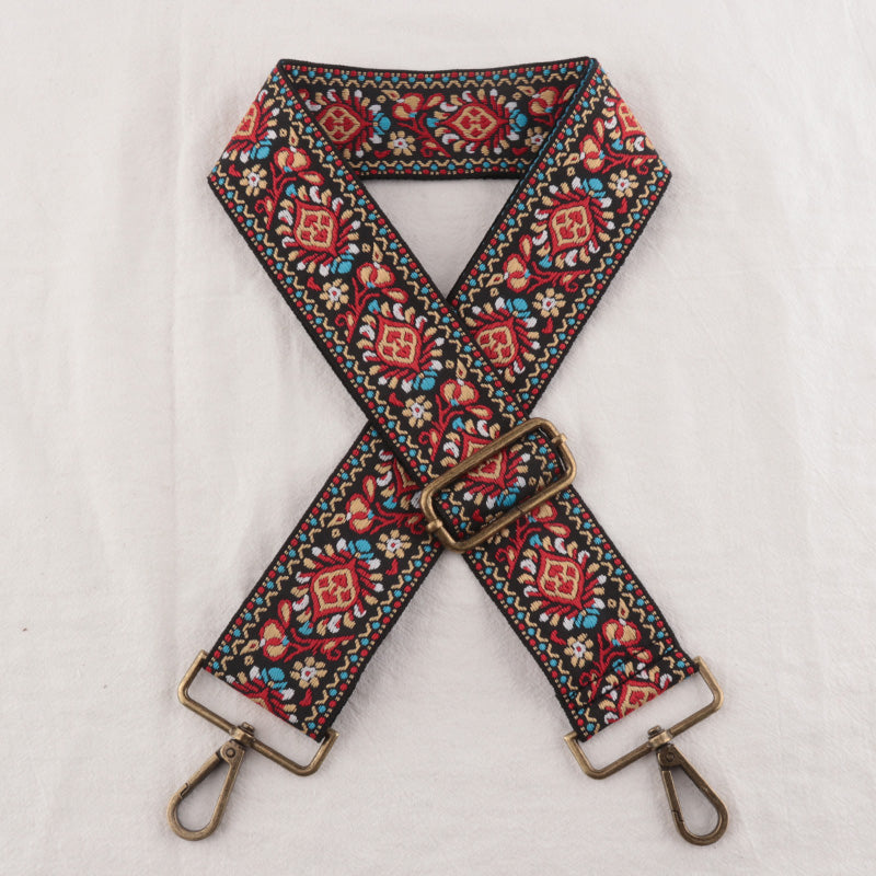 Ethnic Style Embroidery Versatile Colorful Braided Bag Strap