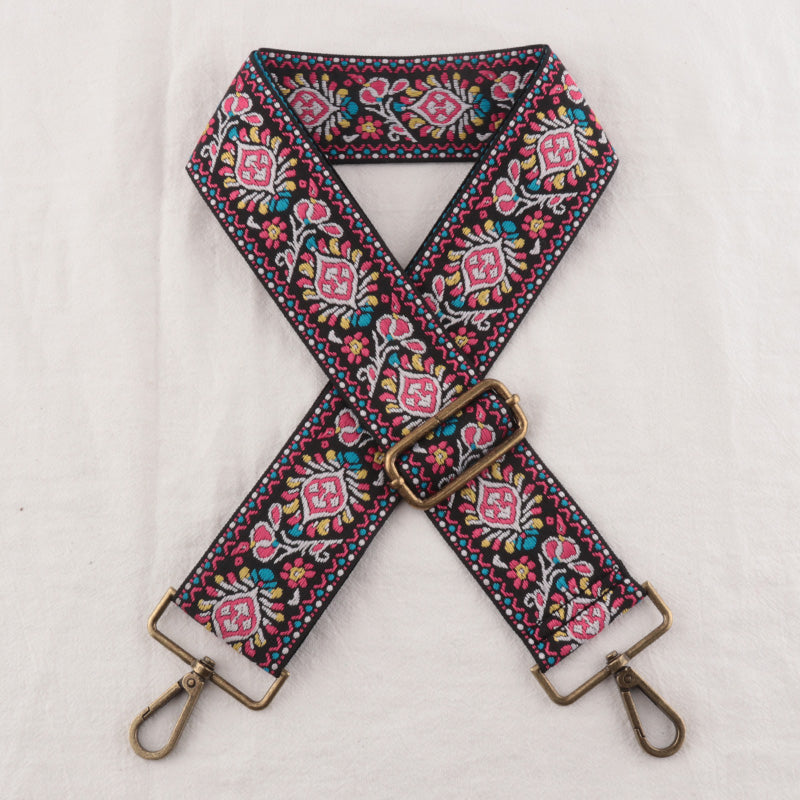 Ethnic Style Embroidery Versatile Colorful Braided Bag Strap