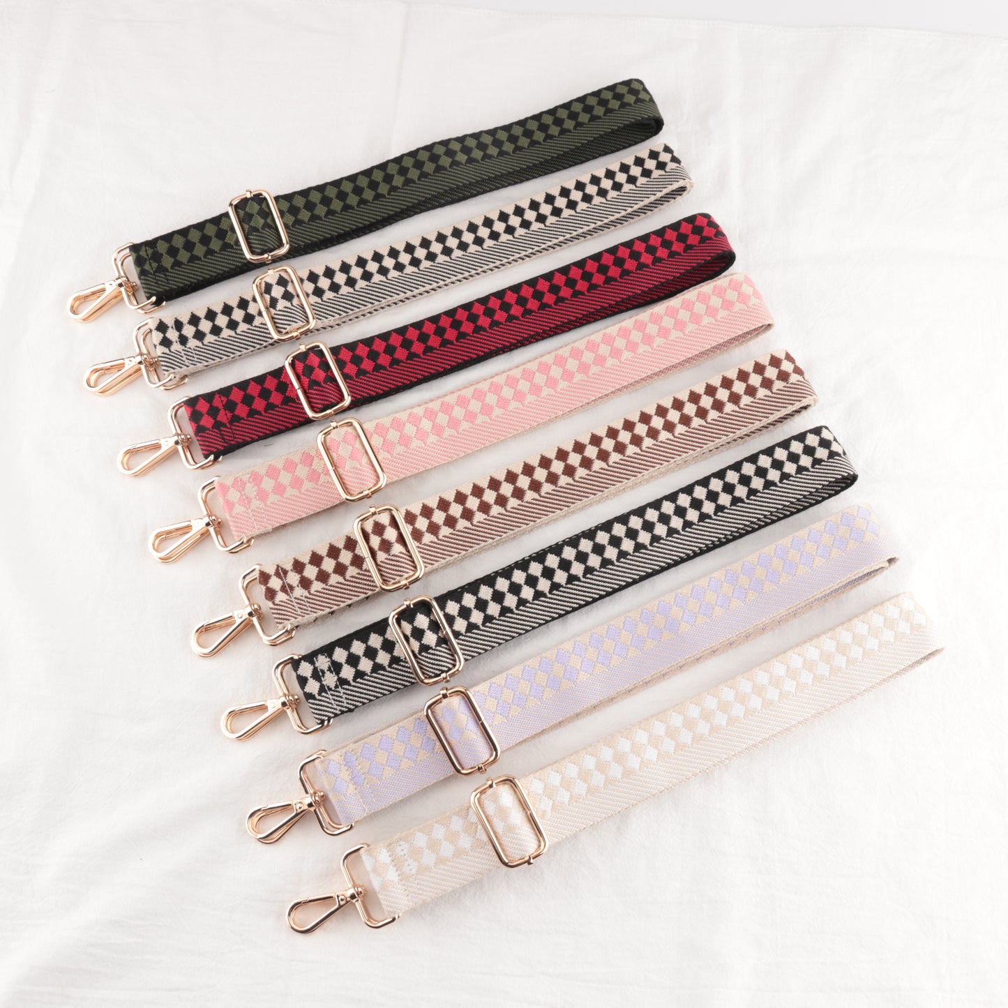 Check Stripe Pattern Bag Strap