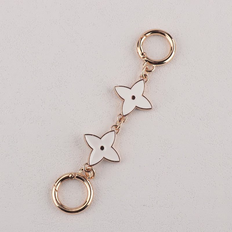 Camellia Moon Four Leaf Clover shape Metal Bag Chain