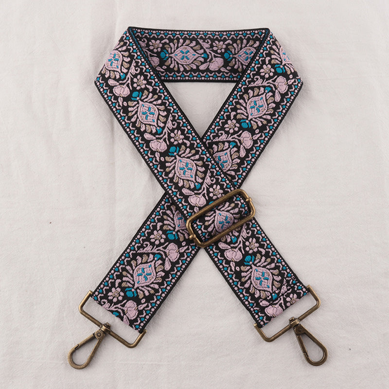Ethnic Style Embroidery Versatile Colorful Braided Bag Strap