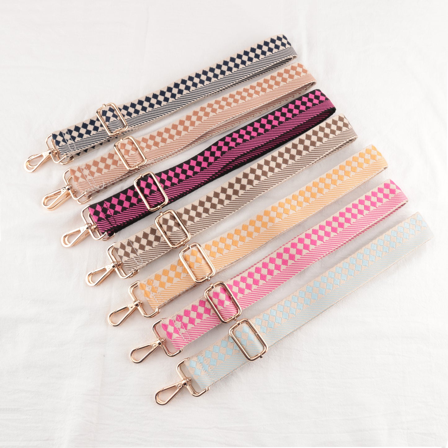 Check Stripe Pattern Bag Strap