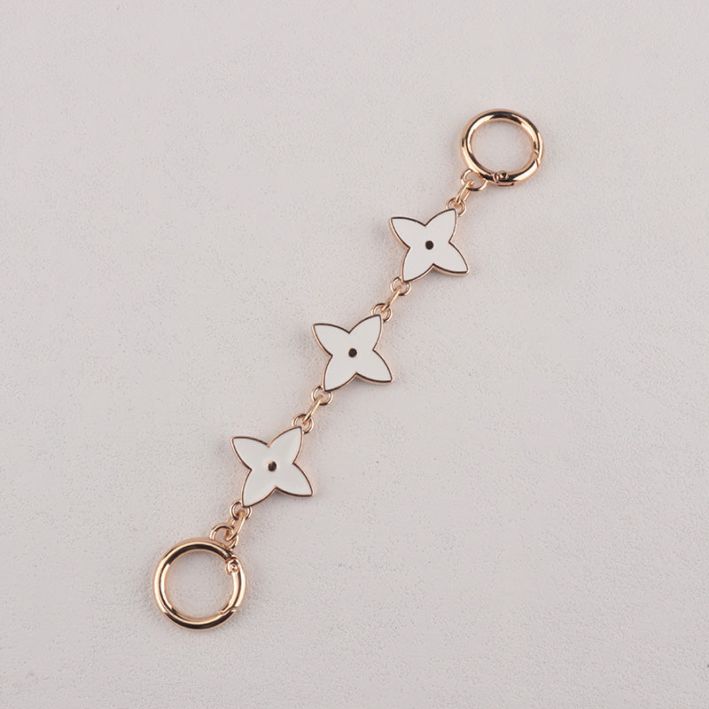 Camellia Moon Four Leaf Clover shape Metal Bag Chain