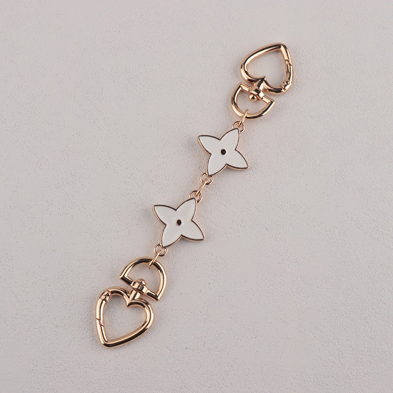 Camellia Moon Four Leaf Clover shape Metal Bag Chain