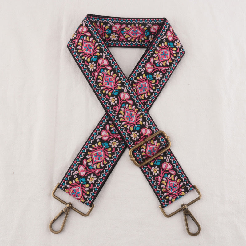 Ethnic Style Embroidery Versatile Colorful Braided Bag Strap