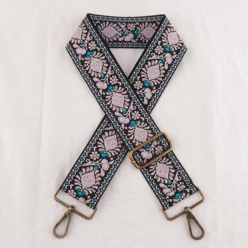 Ethnic Style Embroidery Versatile Colorful Braided Bag Strap