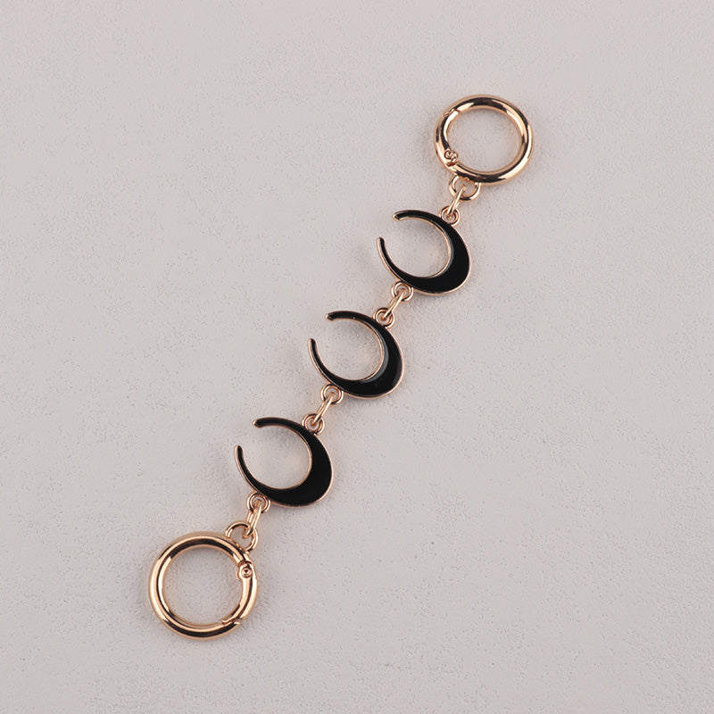 Camellia Moon Four Leaf Clover shape Metal Bag Chain