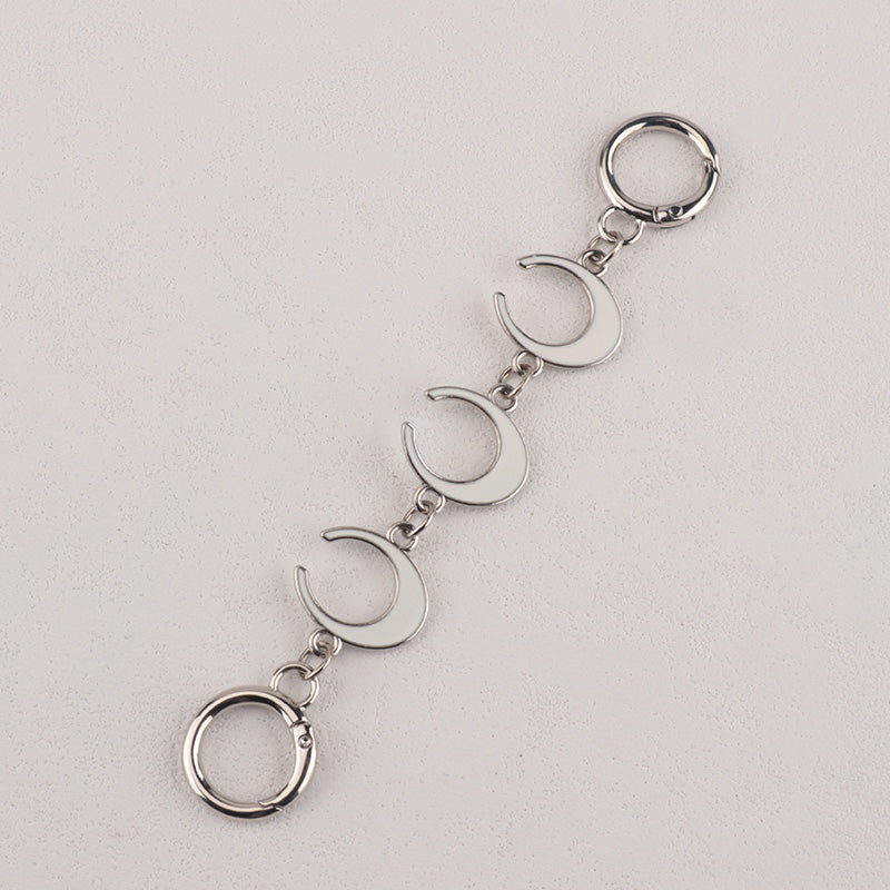 Camellia Moon Four Leaf Clover shape Metal Bag Chain