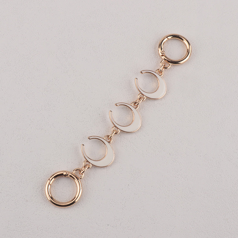 Camellia Moon Four Leaf Clover shape Metal Bag Chain