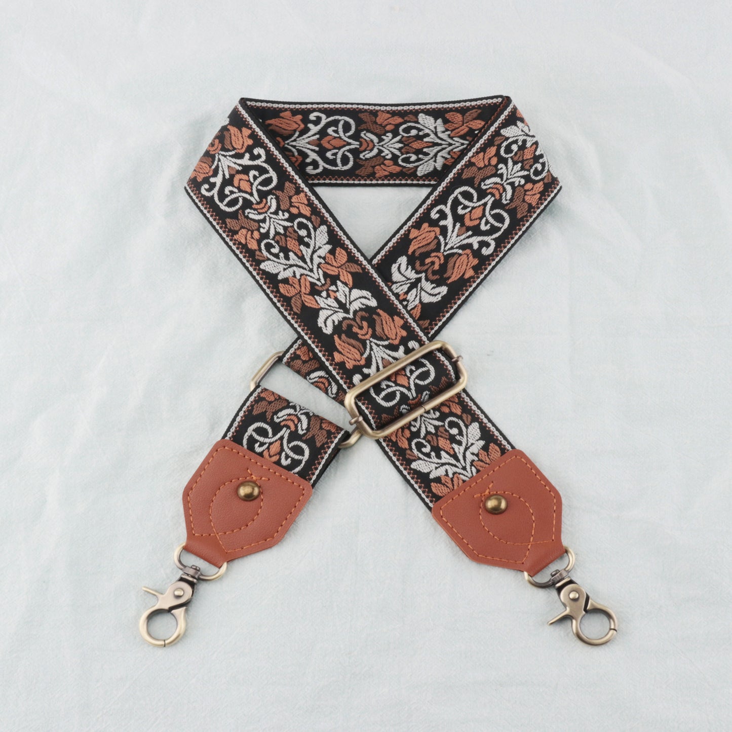 Jacquard Pattern Leather Head Shoulder Strap