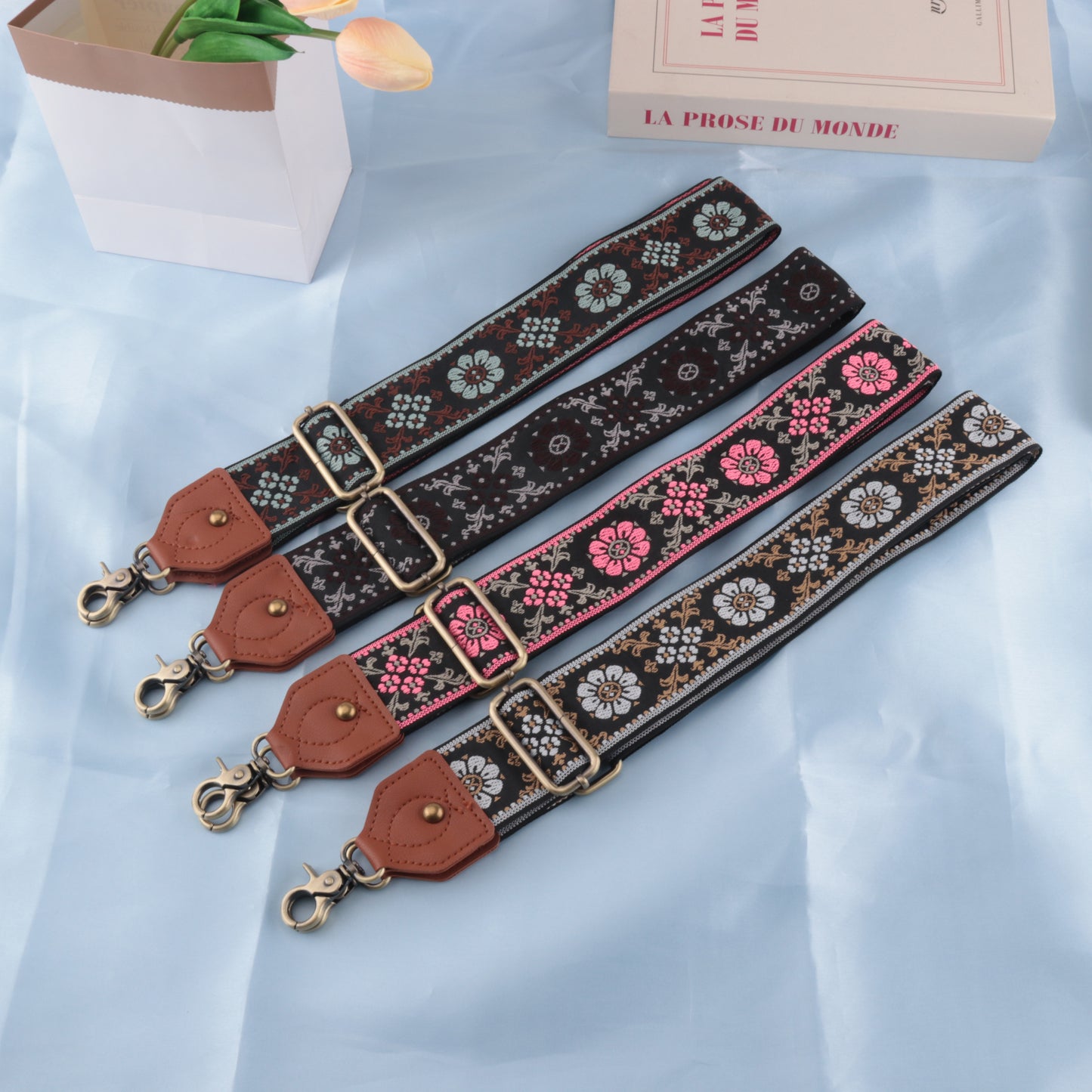 Embroidery Flower Satchel Bag Strap