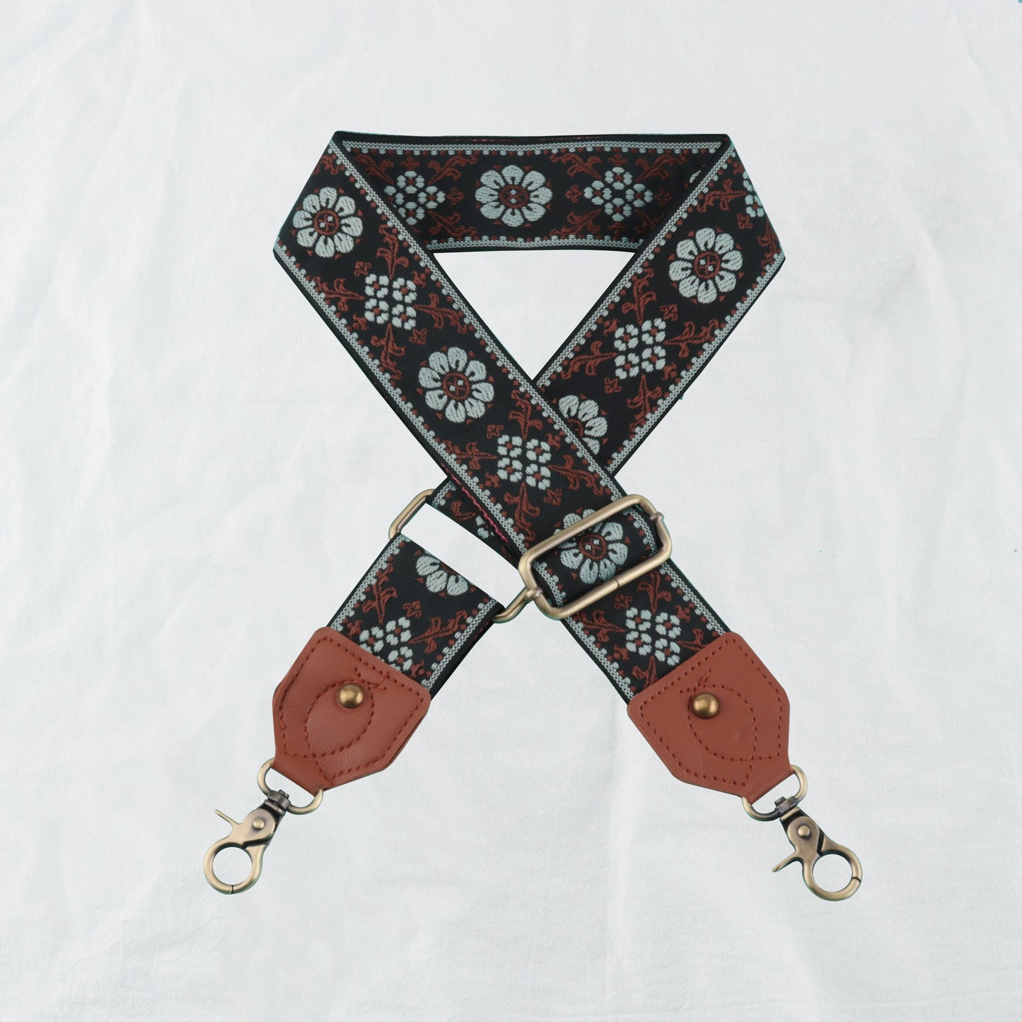 Embroidery Flower Satchel Bag Strap