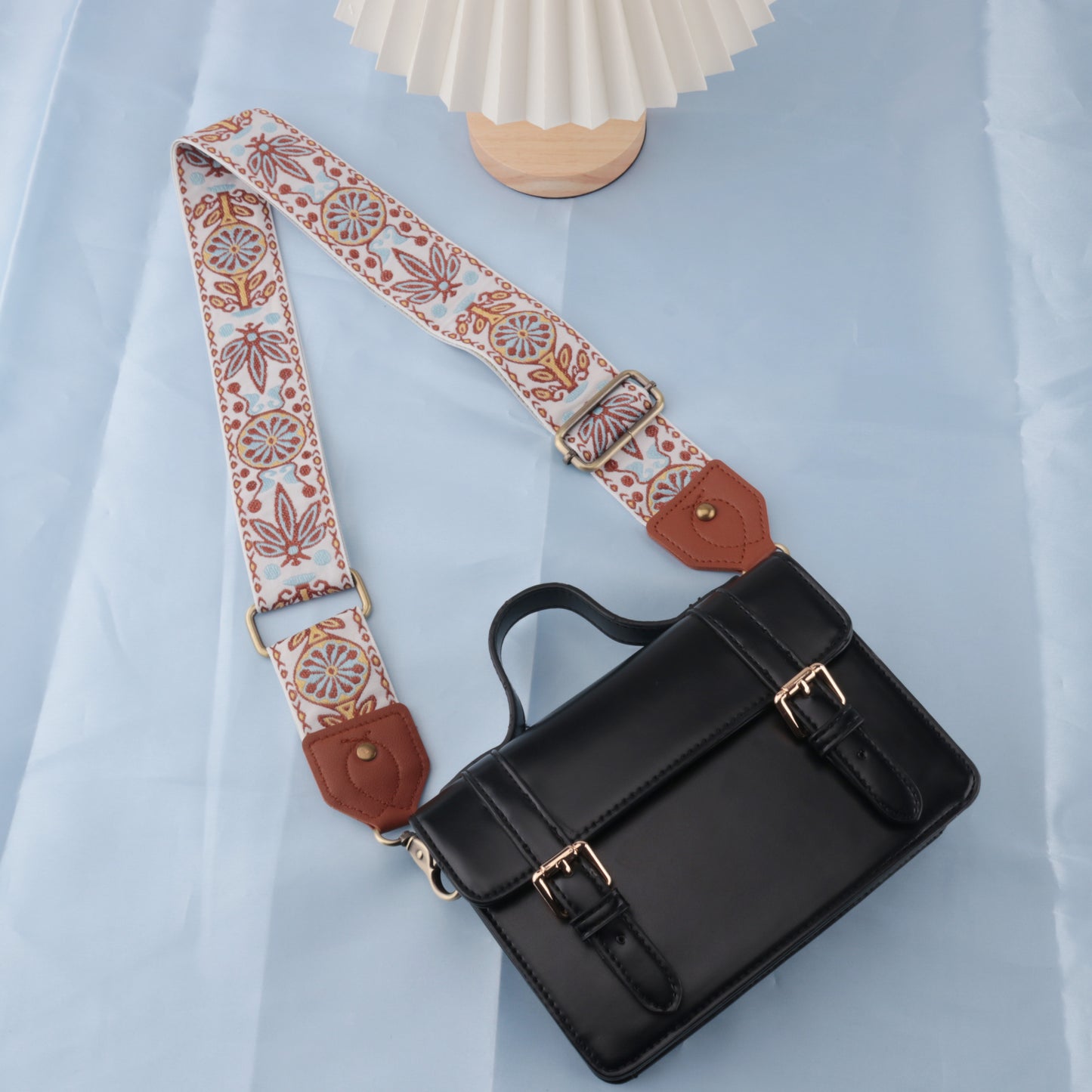 Leaf Shape Embroidered Shoulder Strap
