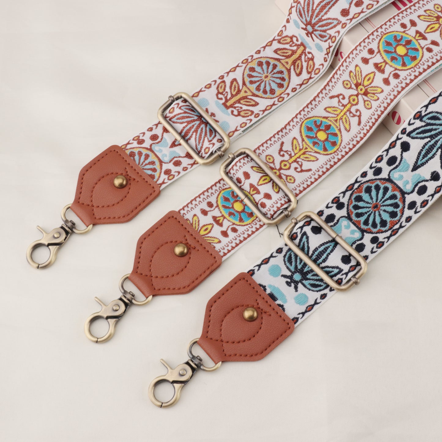 Leather Exquisite Pattern Shading Pattern Oblique Span Bag Strap