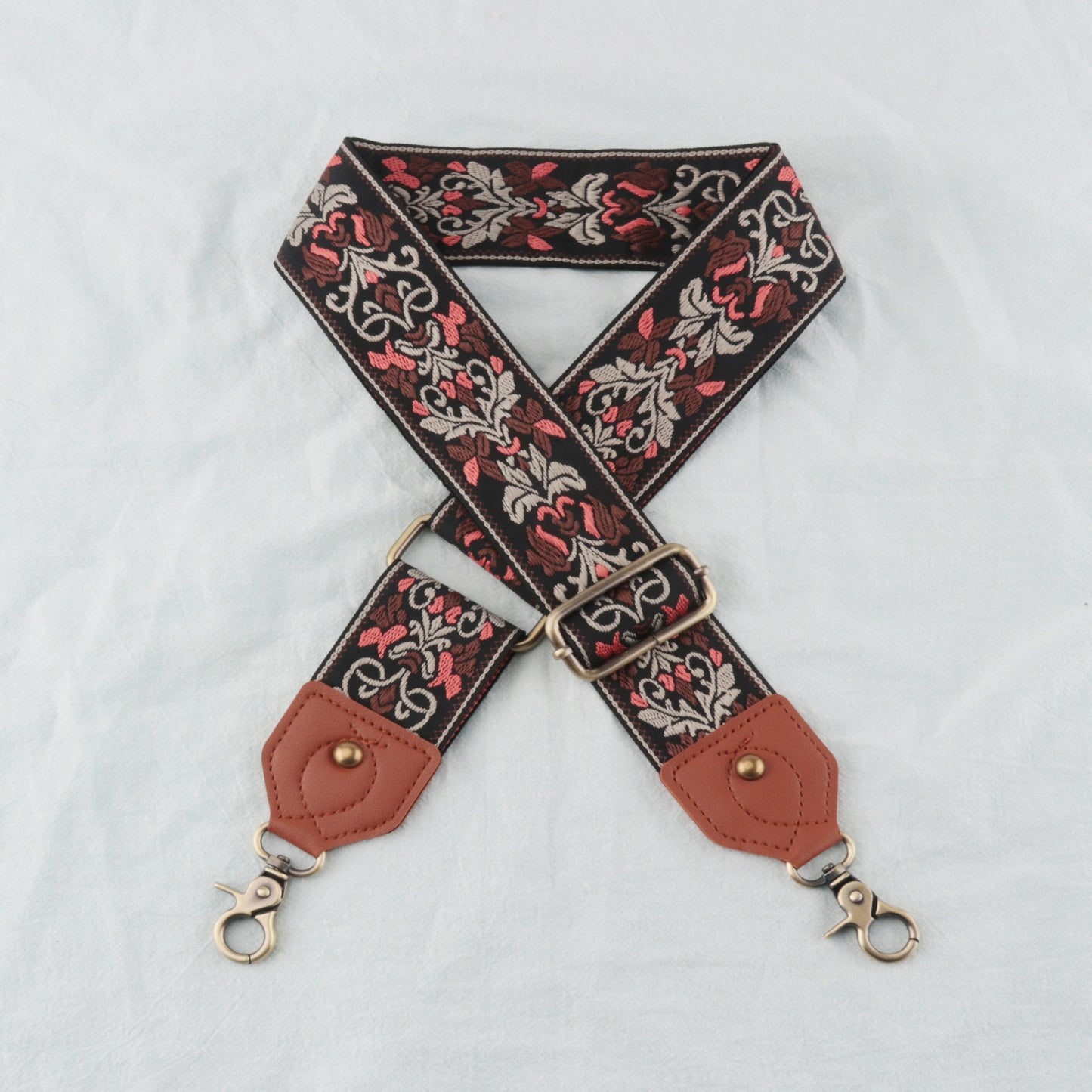 Jacquard Pattern Leather Head Shoulder Strap