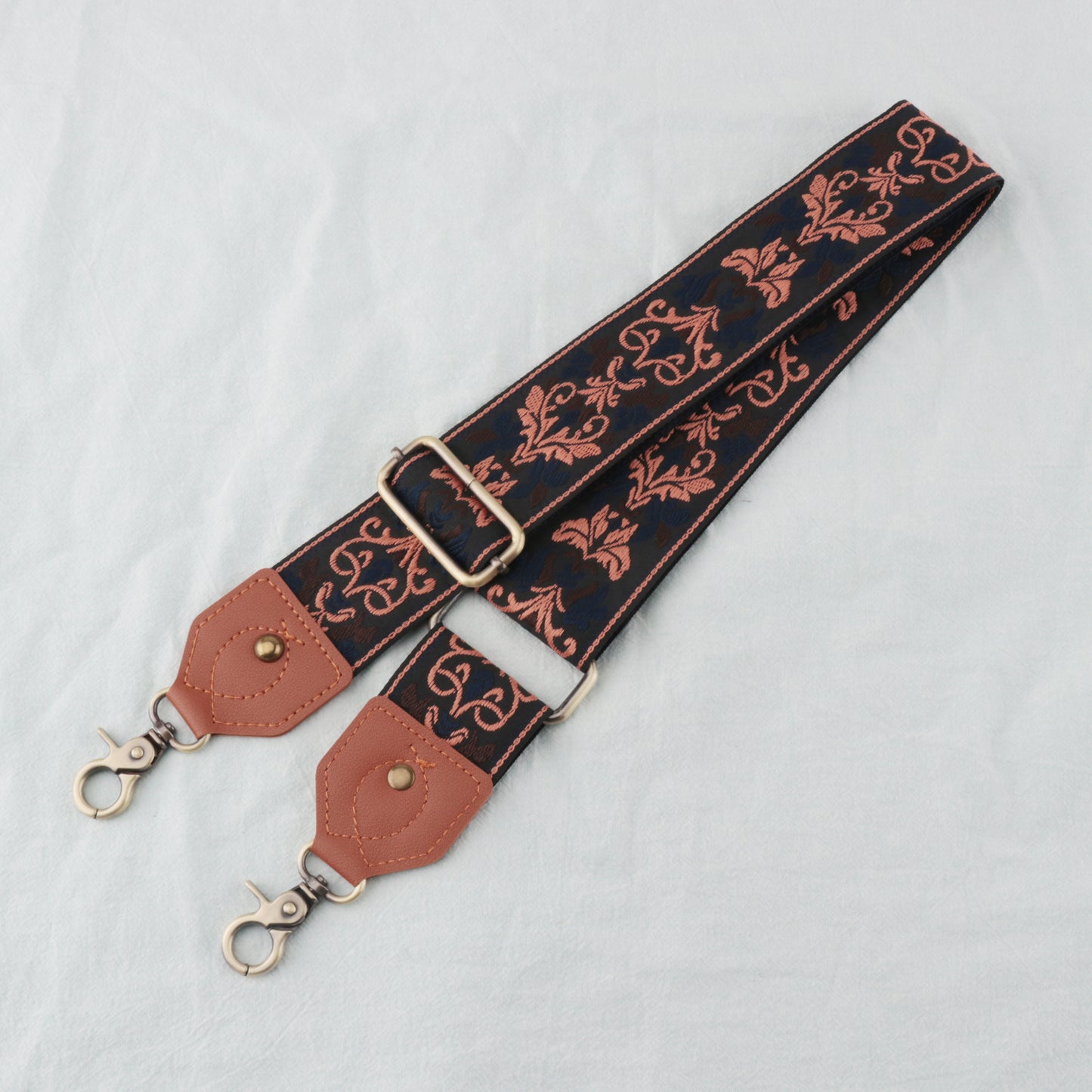 Rhomboid Jacquard Leather Oblique Span Bag Strap