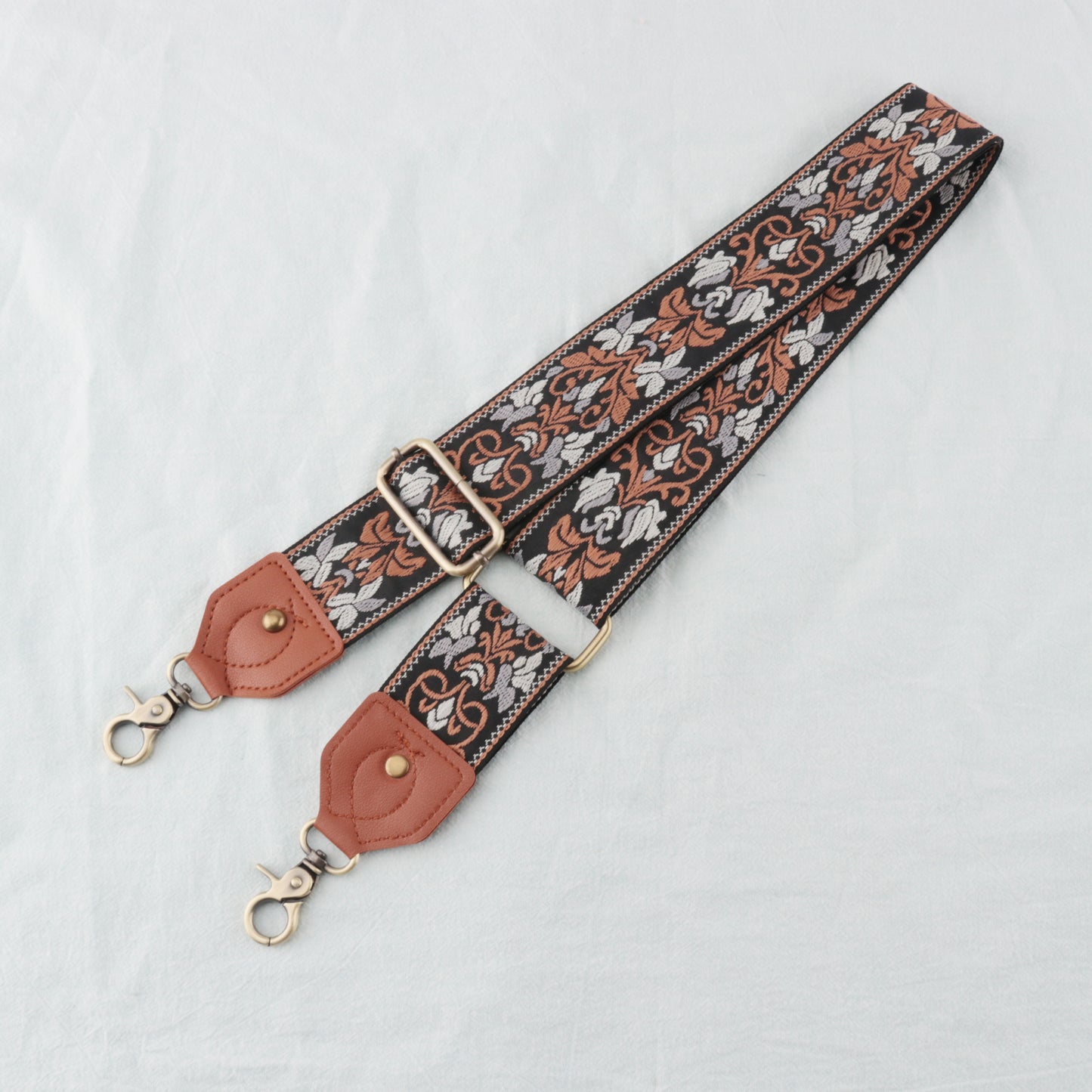 Rhomboid Jacquard Leather Oblique Span Bag Strap