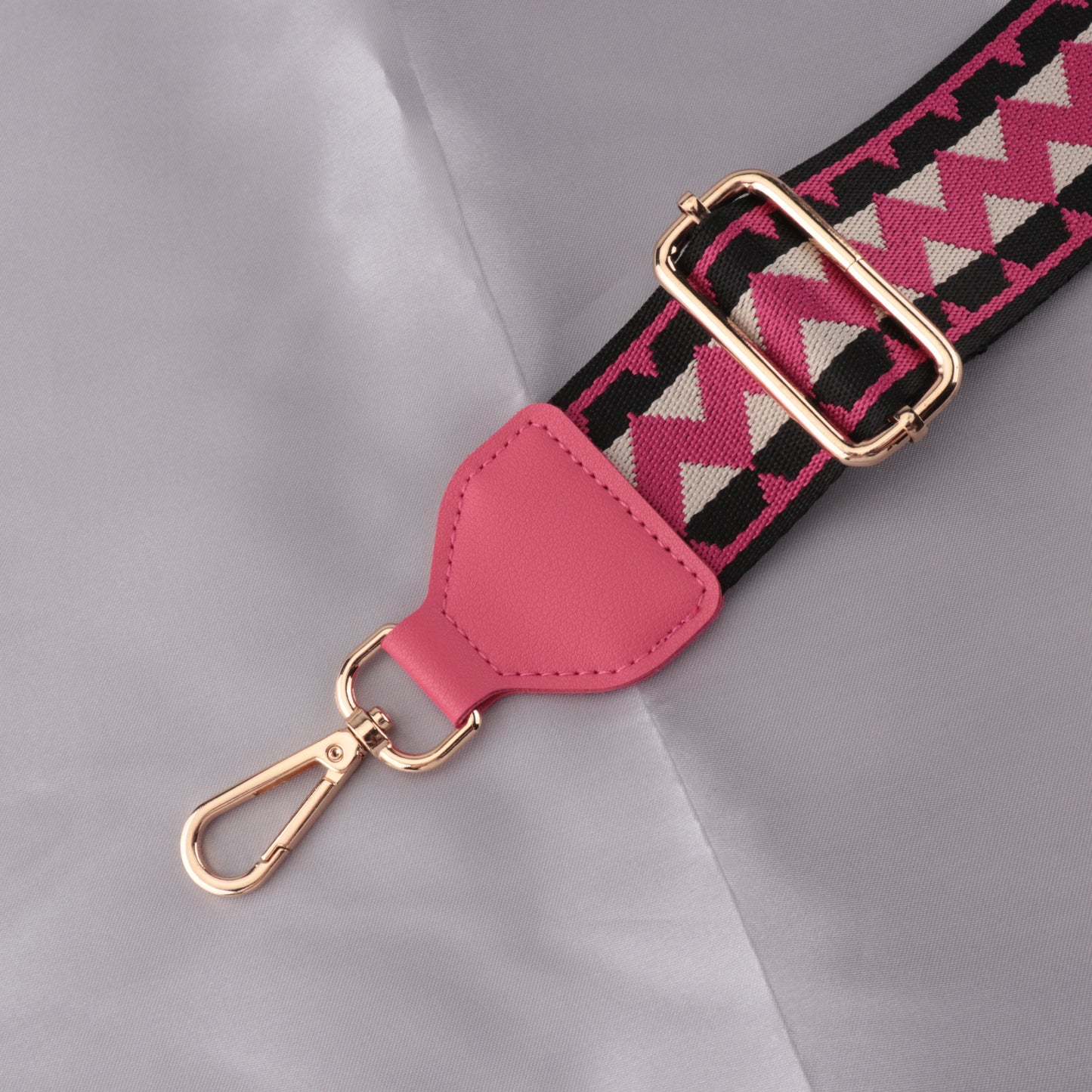 Wave Pattern Bag Strap with Leather Head