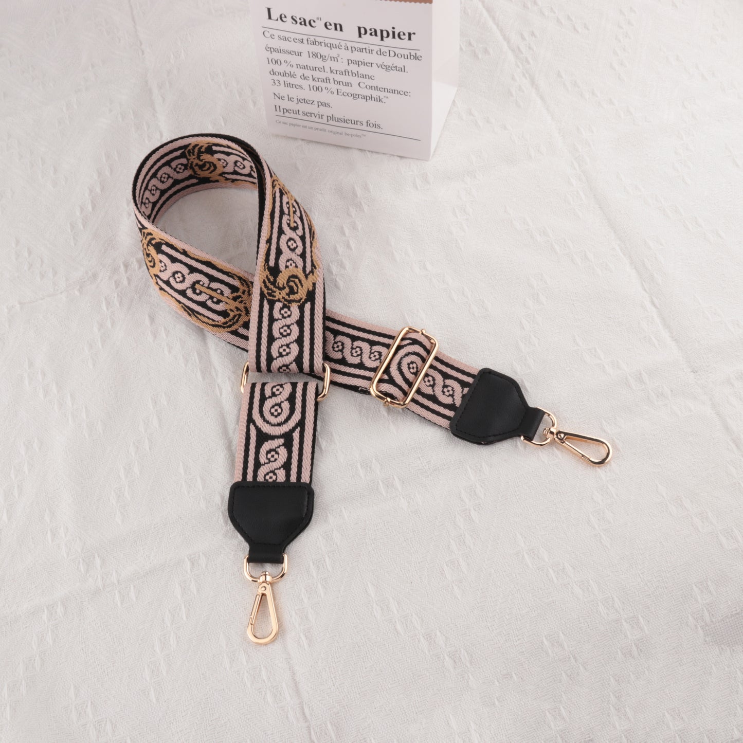 Twist Pattern Wide Bag Straps with Leather Head