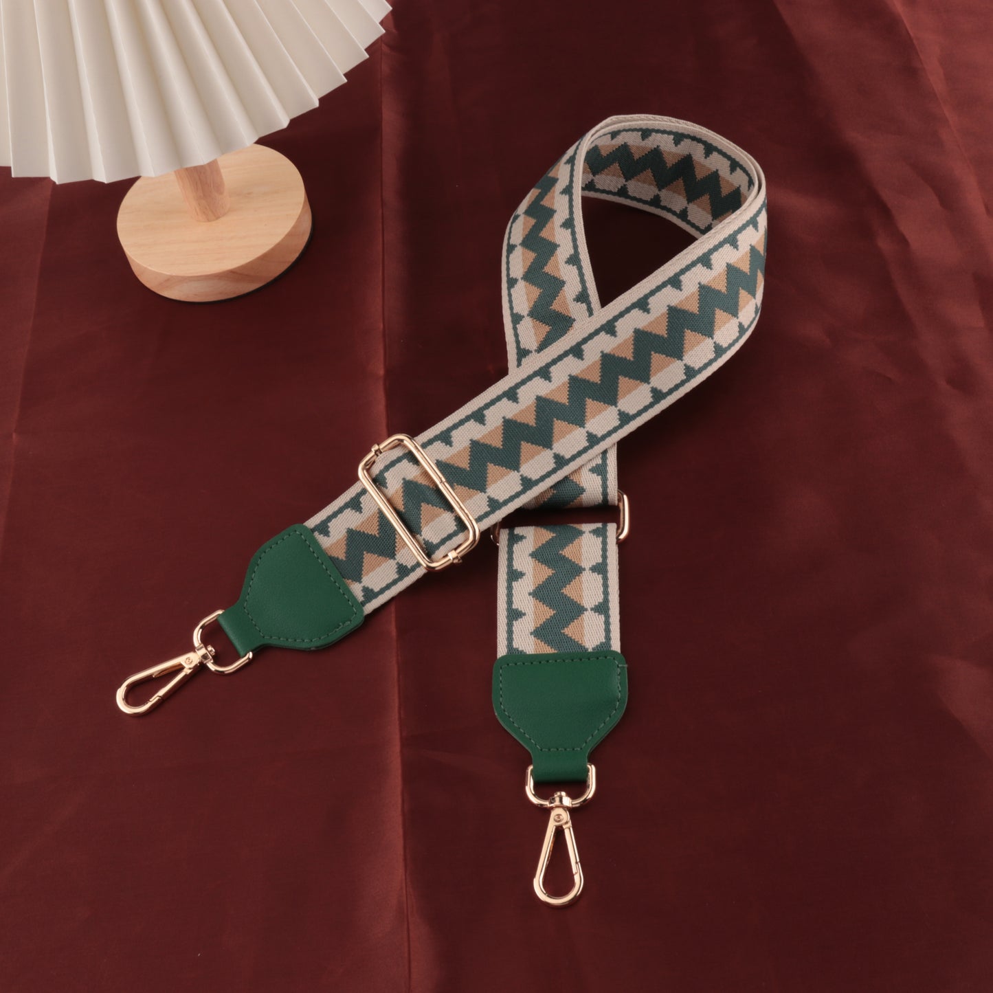 Wave Pattern Bag Strap with Leather Head