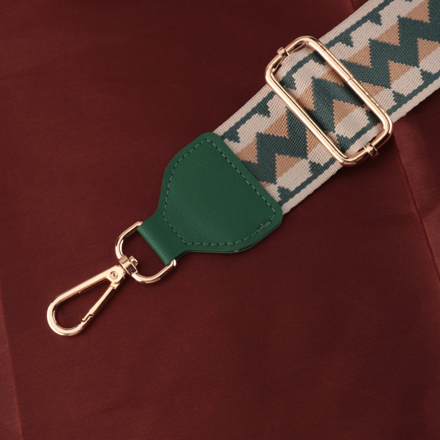 Wave Pattern Bag Strap with Leather Head