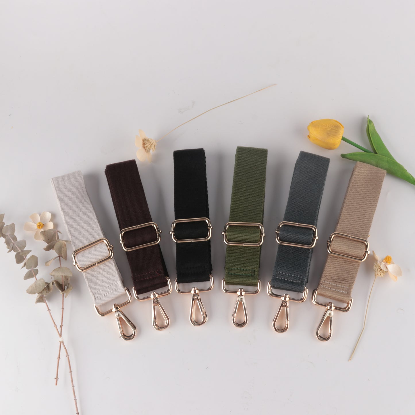 Twill Cotton Solid Color Bag Shoulder Strap