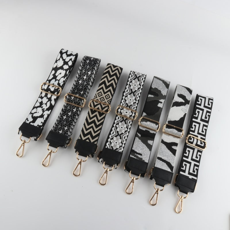 Black Style Bag Strap with Leather Head