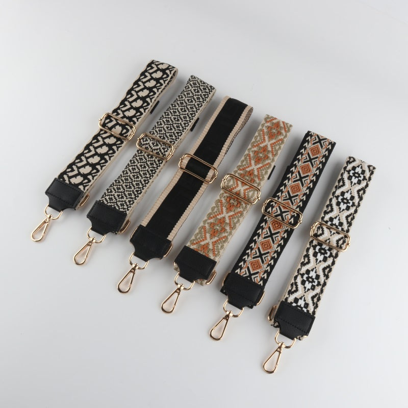 Regular Texture Bag Strap with Leather Head