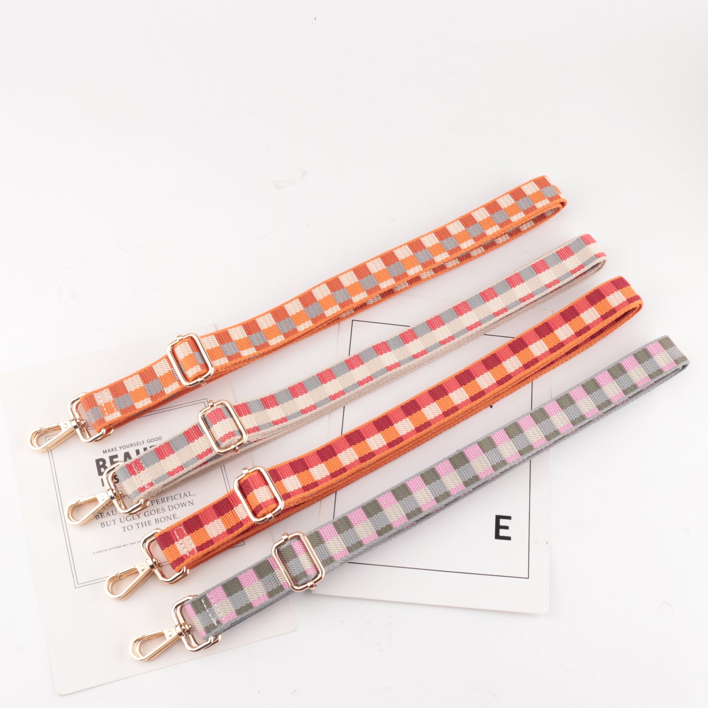 Colorful Plaid Spaghetti Bag Straps
