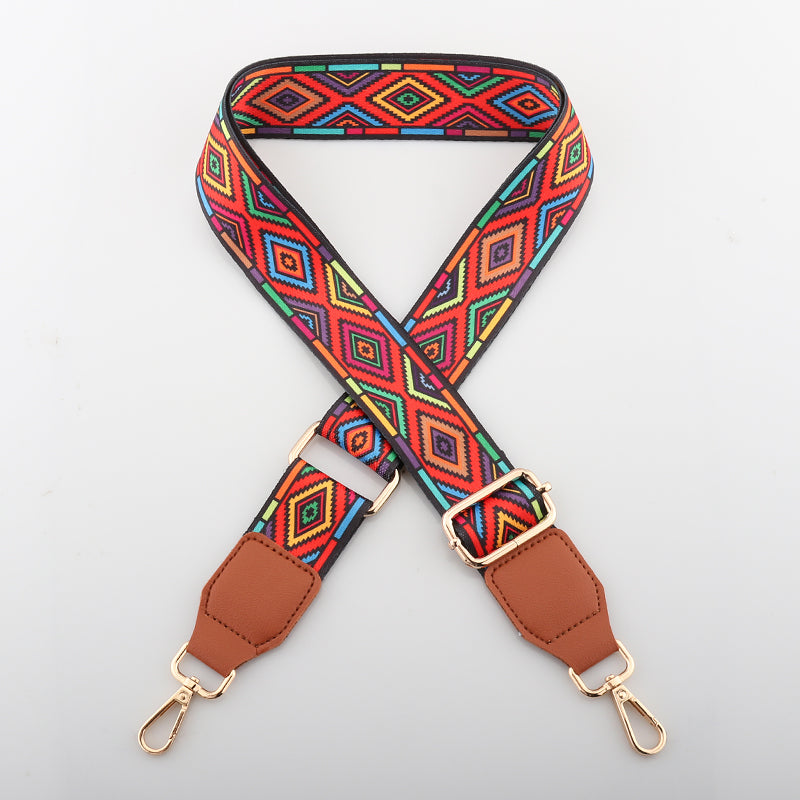 Colorful Phoenix Bag Shoulder Strap with Leather Head