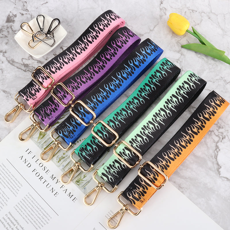Colorful Flame Pattern Bag Strap