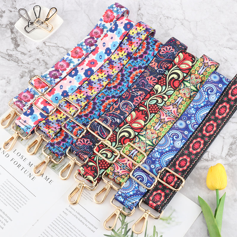 Floral Print Bag Shoulder Strap