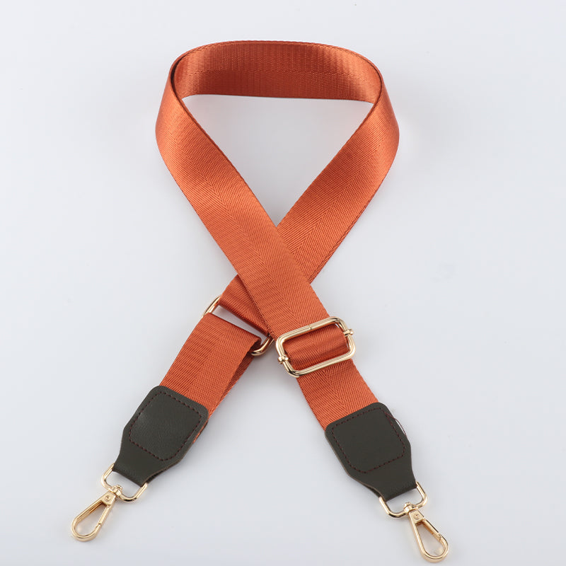 Solid Color Bag Shoulder Strap with Leather Head