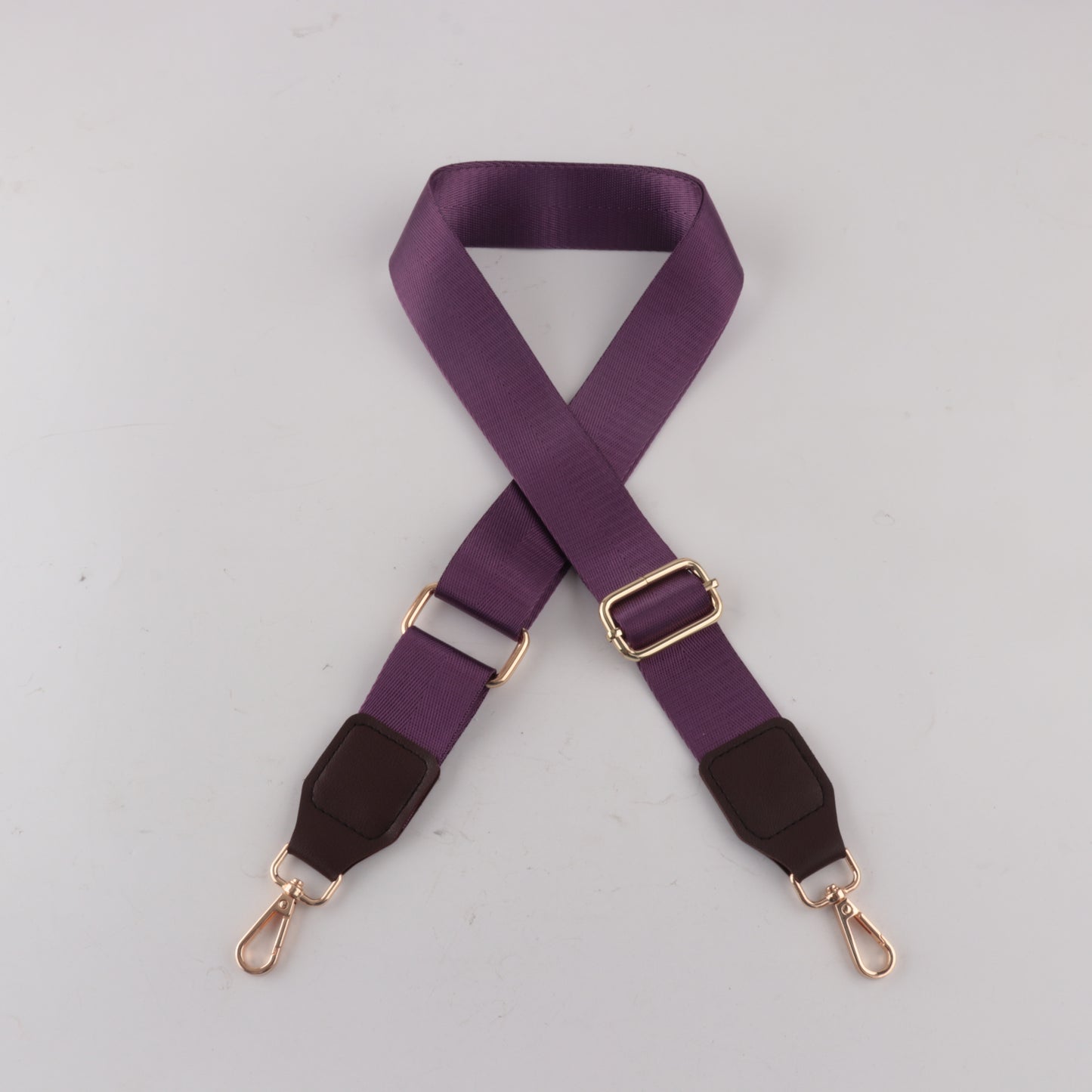 Solid Color Bag Shoulder Strap with Leather Head