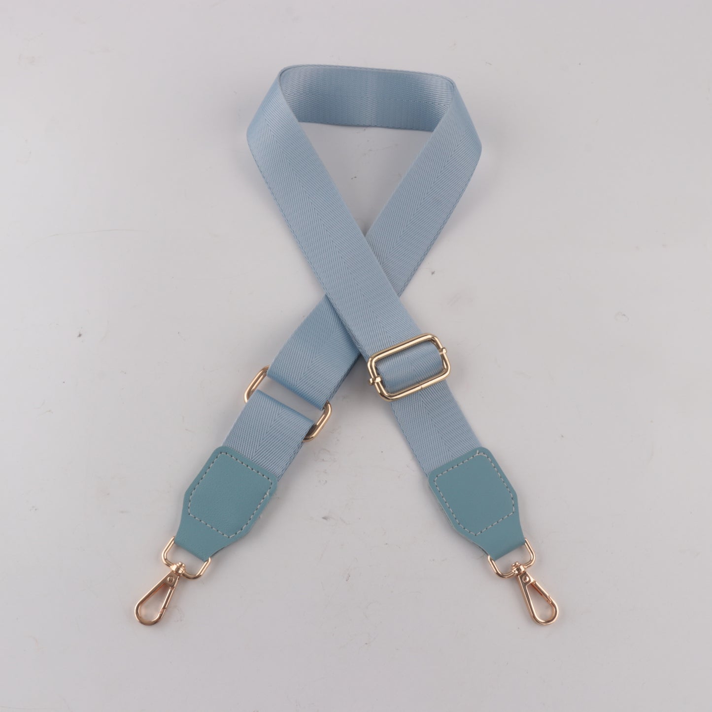 Solid Color Bag Shoulder Strap with Leather Head
