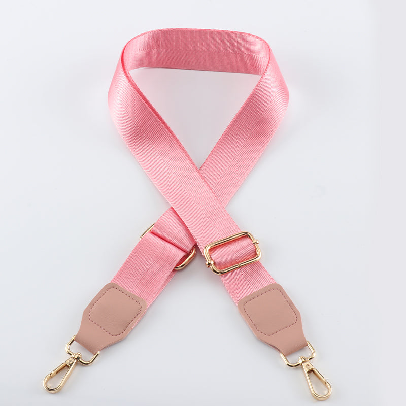 Solid Color Bag Shoulder Strap with Leather Head