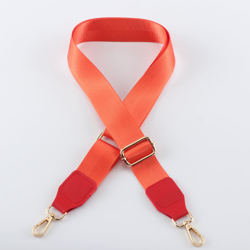 Solid Color Bag Shoulder Strap with Leather Head